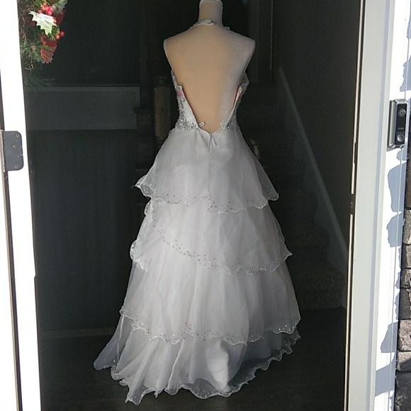 Size 4 Tiffany Halter Style Prom Dress - Picture 6 of 8